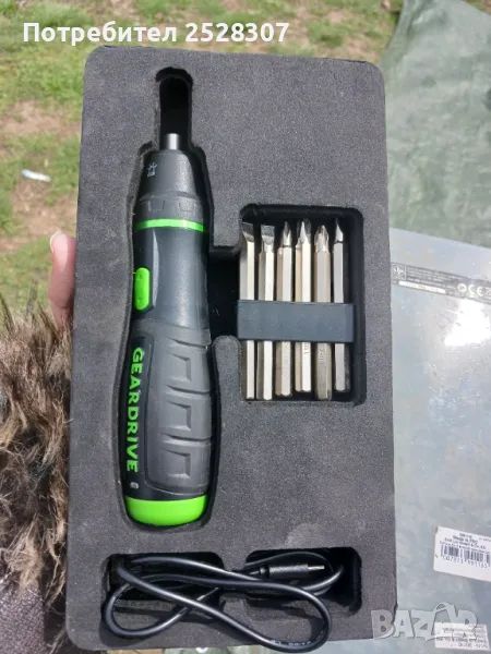 Комплект електрическа отверка с USB кабел, снимка 1