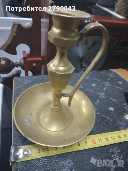 Стар бронзов свещник , снимка 1