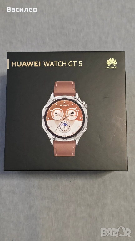 Huawei Watch GT5. Малко е носен.Неразличим от нов. Каишката не е използвана. Гаранция до 20.10.26, снимка 1