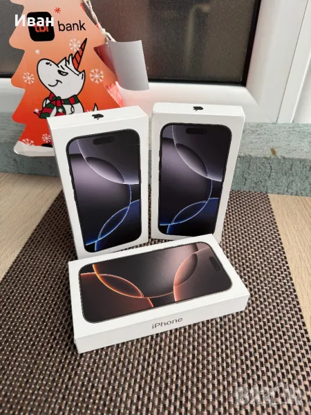 256GB*Лизинг от 85лв/м iPhone 16 pro Black/Desert айфон 16 пр, снимка 1