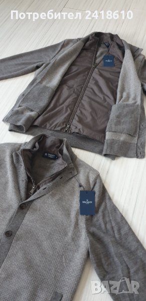 Hackett Nylon Panel Wool Full Zip Mens Size M НОВО! ОРИГИНАЛ! Мъжка Вълнена Жилетка с цял цип!, снимка 1