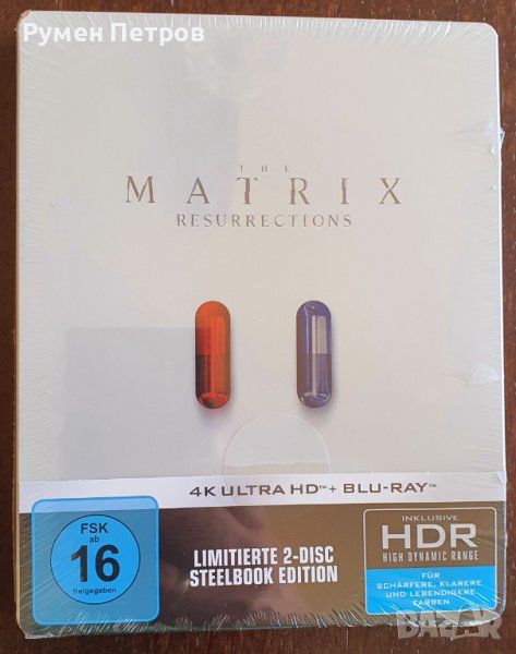 Нов 4К+блу рей стилбук МАТРИЦАТА: ВЪЗКРЕСЕНИЯ - 4K Steelbook MATRIX RESURRECTIONS, снимка 1