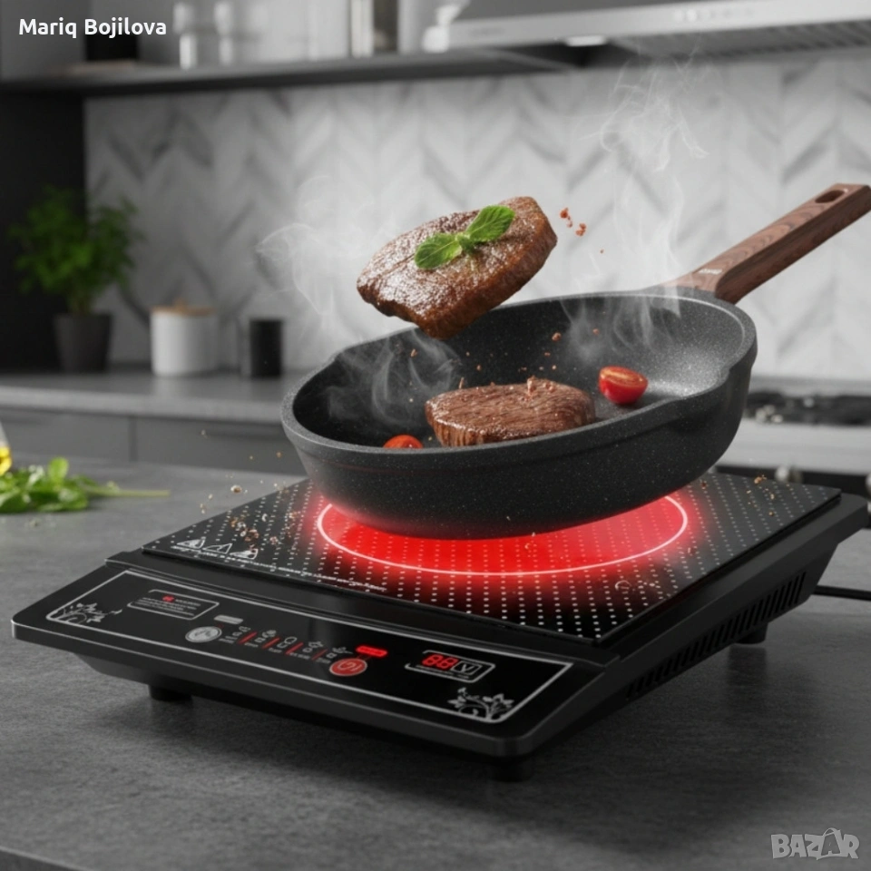 Индукционен котлон Cheffinger - 2000W, с дигитален дисплей, таймер и защита от прегряване, снимка 1