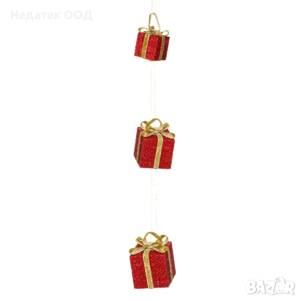 Коледни, декоративни, висящи, подаръци, червени, 63 см, снимка 1
