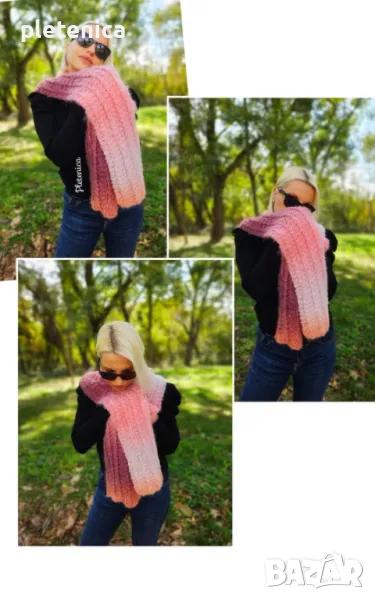 Красив ръчно плетен дамски шал, снимка 1