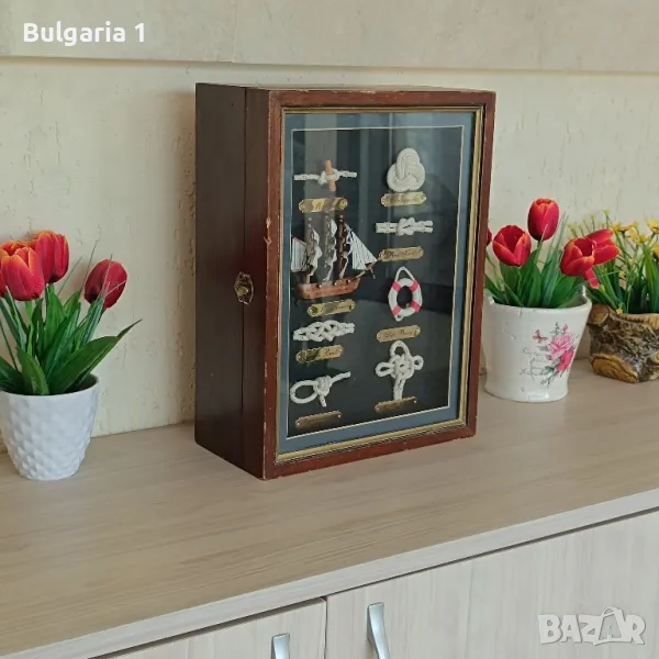 кутия с корабни мотиви и корабни въжета , снимка 1
