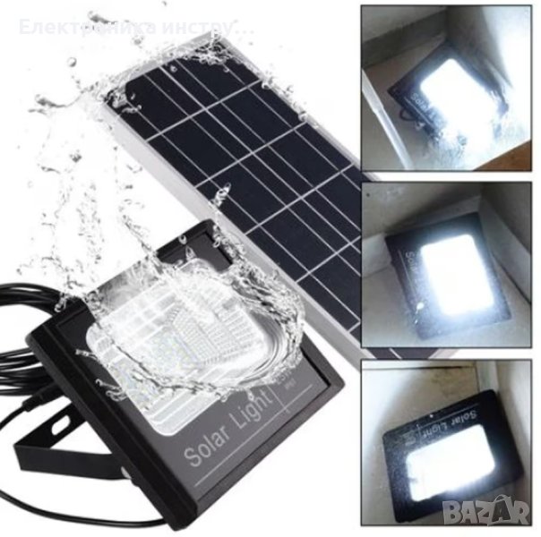 Външна соларна лампа 80W с отделен панел, LED Прожектор, снимка 1
