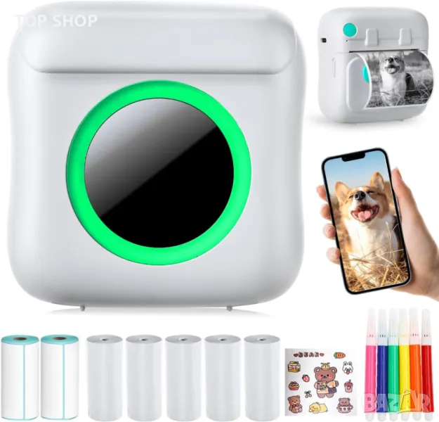 Мини принтер комплект с аксесоари и хартии, снимка 1