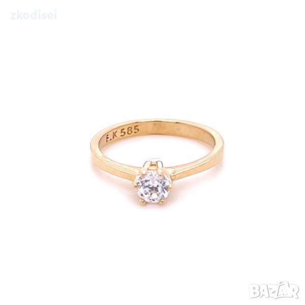 Златен дамски пръстен 1,98гр. размер:49 14кр. проба:585 модел:21895-2, снимка 1