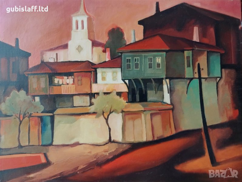 Картина, изглед от Несебър, 1970-те г., снимка 1