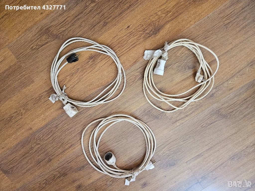 Кабел удължител 5м, разклонител 7м, 3м, 2м, двоен троен петорен, цена за всеки, снимка 1