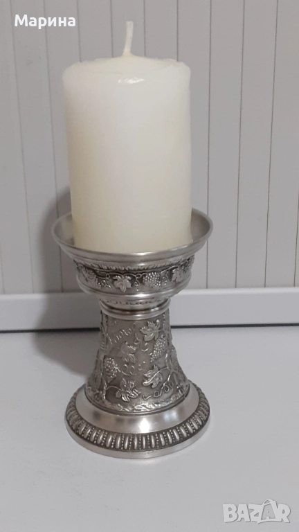 Немски свещник от калай Antik*Vintage #111, снимка 1