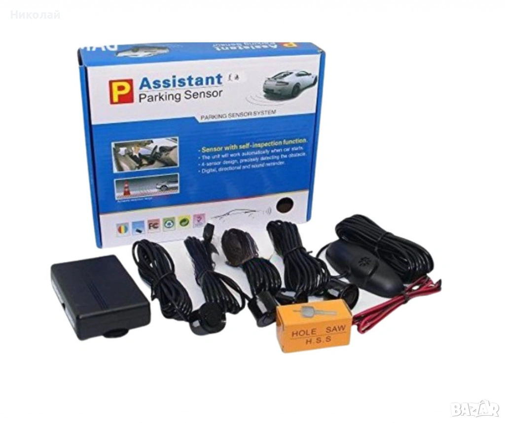 Парктроник с 4 датчика, звукова индикация и LED дисплей, снимка 1