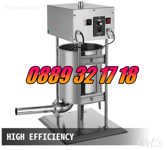 Електрическа пълначка за месо 10 литра с педал, пълначка за кайма, снимка 1