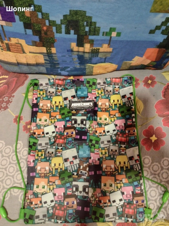 НОВИ! Майнкрафт торба и ученически принадлежности, снимка 1