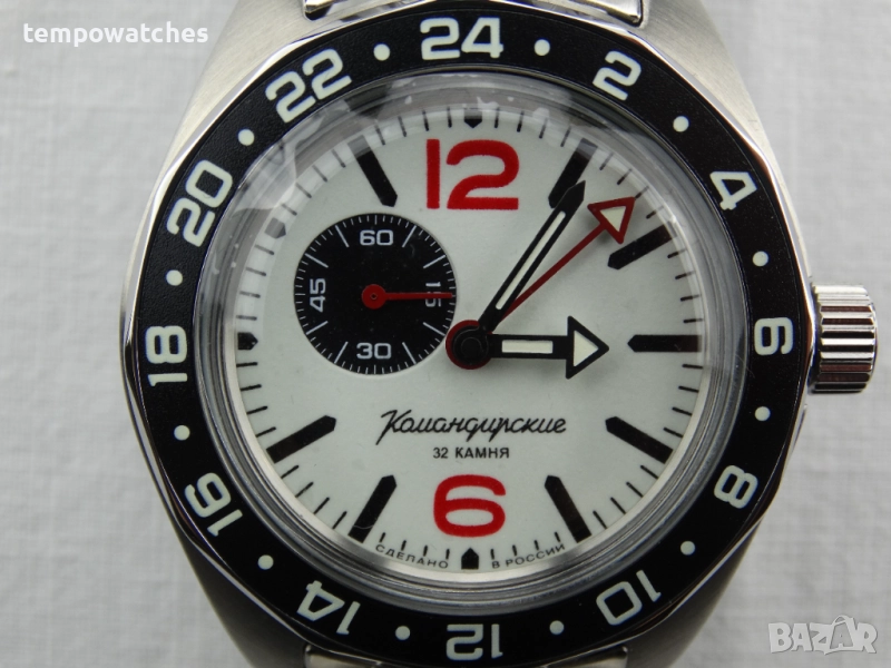 ВОСТОК КОМАНДИРСКИЕ АВТОМАТИЧЕН-GMT-FULL LUME  ref: 03099А, снимка 1