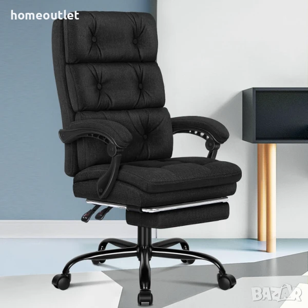 ПРОМОЦИЯ Луксозен офис стол с ергономичен дизайн, регулируема височина и облегалка D-OCH-3PAD-FA-BK, снимка 1