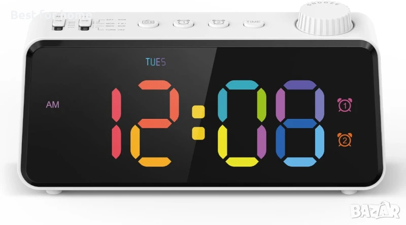 ANJANK Детски радиобудилник, цветен. дигитален с LED дисплей , снимка 1