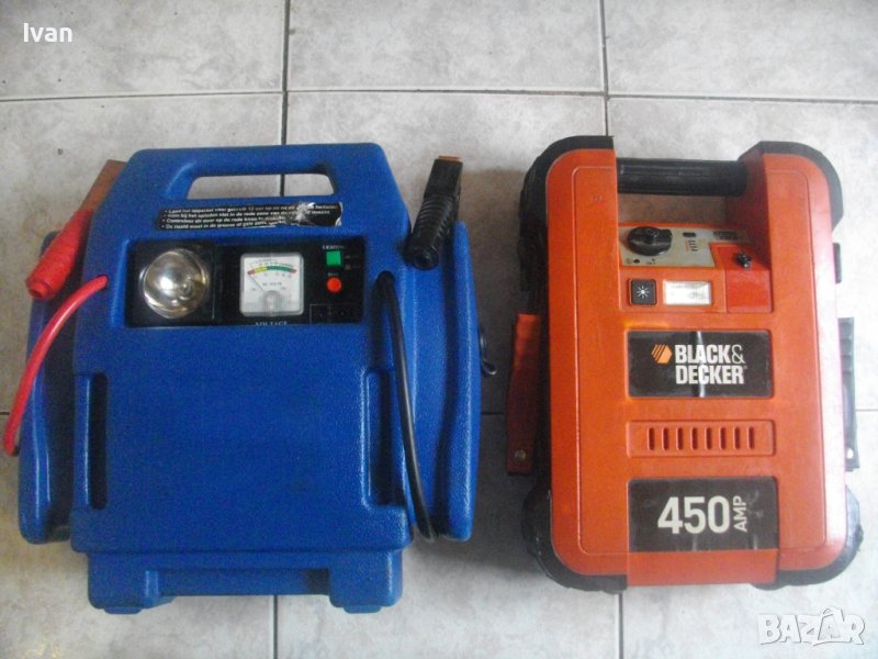 12V/24V-Немска Енергийна Зарядна Станция С Компресор/Зарядна Станция Black Decker-450А-Английска, снимка 1