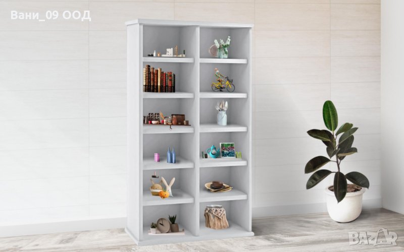 Компактна бяла етажерка с 12 рафта, снимка 1