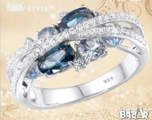 Нов Сребърен Дамски Пръстен с Цирконий , снимка 1