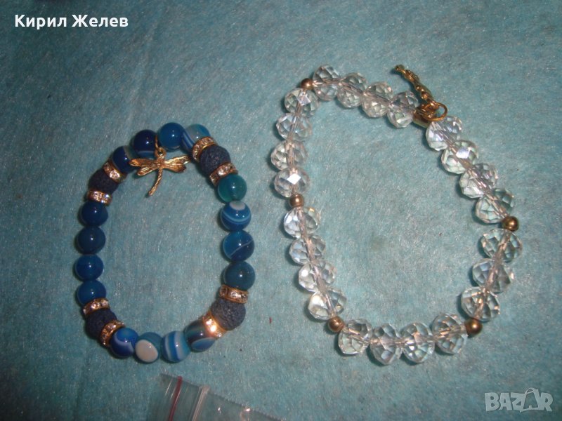 2 СКЪПОЦЕННИ ХЕНД МЕЙД ГРИВНИ ЧИСТ ПЛАНИНСКИ ФАСЕТИРАН КРИСТАЛ и ЛАЗУРИТ 18937, снимка 1