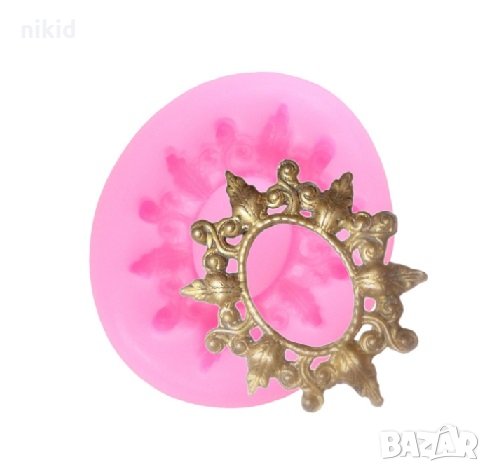 Мини елипс рамка с лъчи силиконов молд форма декорация украса фондан торта сладки и др, снимка 1