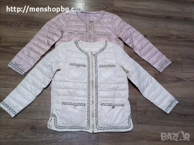 Елегантно дамско яке - розово и шампанско