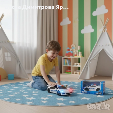 Полицейска кола със светлини и звук POLICE CAR, снимка 3 - Коли, камиони, мотори, писти - 52671508