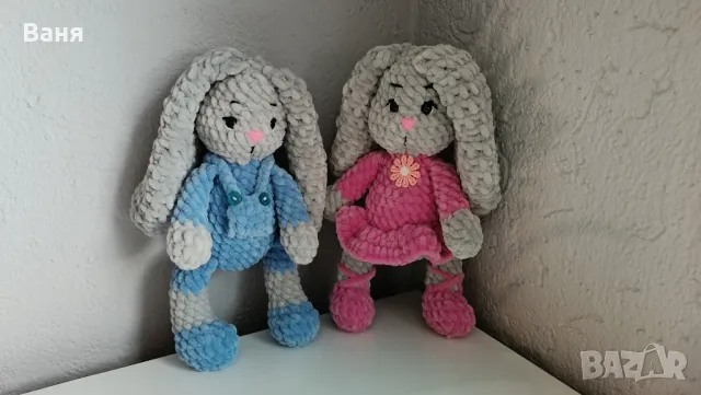 Плетено зайче, снимка 8 - Плюшени играчки - 47111315