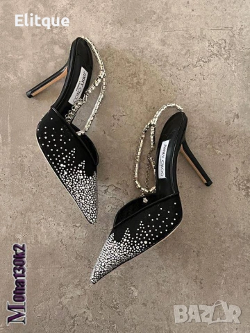 сандали на ток с камъни jimmy choo
