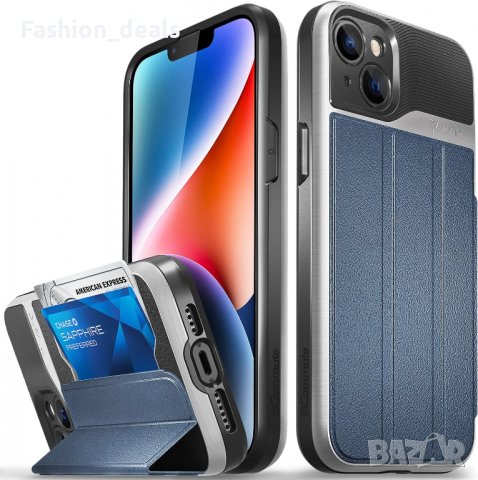 Нов защитен калъф кейс гръб iPhone 14 Plus/ pro max Айфон Поставка за карта военна защита от падане