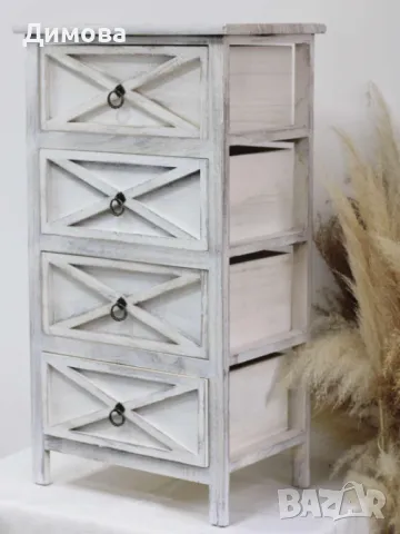 Шкаф 4 нива бял Винтидж, снимка 2 - Шкафове - 49210654