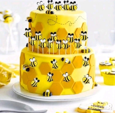 10 бр пчела пчели картонени топери топер за мъфини кексчета хапки тпрта парти, снимка 2 - Други - 50911903
