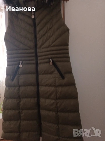 Дълъг дамски пухен елек, снимка 2 - Елеци - 53061872