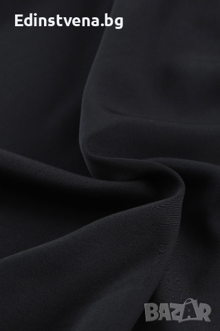 Дамска блуза в черен цвят с дълъг ръкав и ефектно завръзване при рамото, снимка 14 - Блузи с дълъг ръкав и пуловери - 44843732