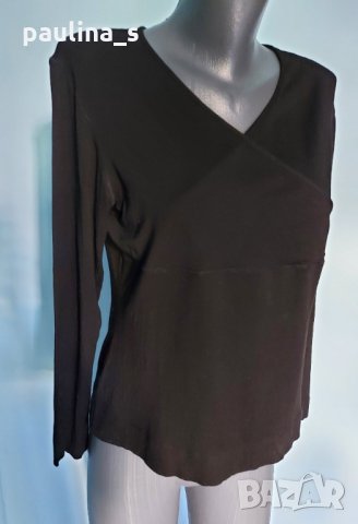Памучна еластична блузка с прекръстосано деколте / голям размер , снимка 3 - Блузи с дълъг ръкав и пуловери - 15415129