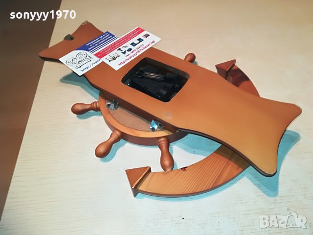 АНТИК-котва рул часовник-34х26х6см-дърво, снимка 3 - Колекции - 28882562