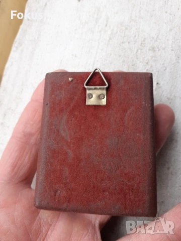 Стара малка бронзова икона с емайл - Свети Никола, снимка 3 - Антикварни и старинни предмети - 53333688