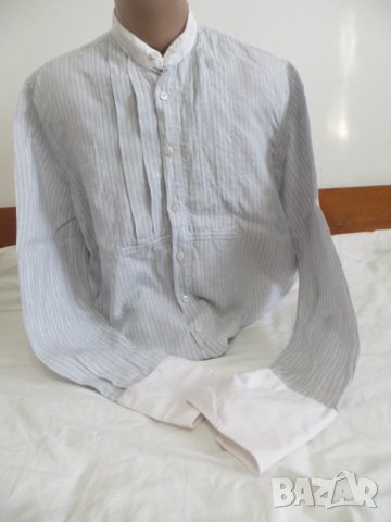 Мъжка риза с дълъг ръкав от лен Movido, снимка 3 - Ризи - 40451867