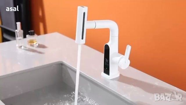 Дигитален смесител с 4 режима подходящ за кухня и баня, снимка 6 - Смесители - 43339747