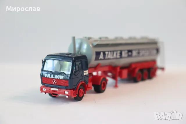 HERPA H0 1/87 MERCEDES СИЛОЗ ЦИСТЕРНА КАМИОН ТИР МОДЕЛ, снимка 2 - Колекции - 50142573
