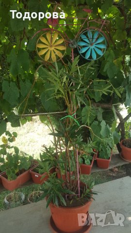 Стойка за саксия-велосипед, снимка 2 - Градински мебели, декорация  - 37824065