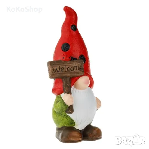 Градинско джудже-14x10x30 см./декоративно градинско джудже/керамична градинска декорация, снимка 2 - Градински мебели, декорация  - 49859599