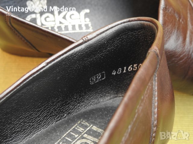 RIEKER Елегантни дамски кожени обувки Германия 39 номер, снимка 11 - Дамски обувки на ток - 36660639