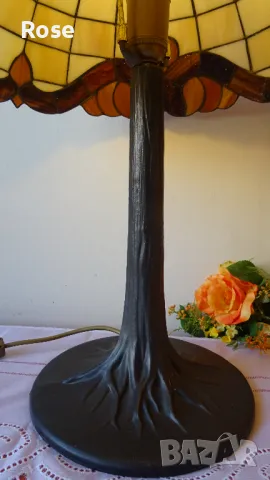 Тифани Tiffany - лампа и абажур, бежова гама, барок, снимка 9 - Настолни лампи - 50086818