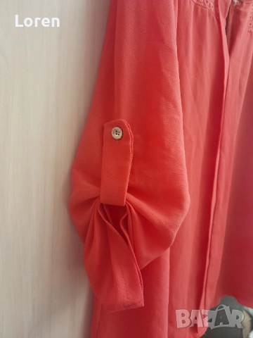 Ново!Блуза тип риза в керемидено розов цвят, снимка 6 - Ризи - 52645819