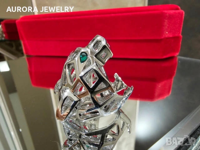 CARTIER Panthere de Cartier White Gold Large Пръстен, снимка 4 - Пръстени - 53194432