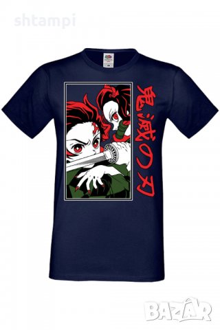 Мъжка тениска Demon Slayer Tanjiro Nezuko Fighting,Анимация,игра,Празник,Повод,, снимка 6 - Тениски - 38075907