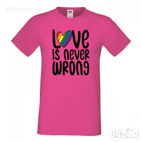 Мъжка тениска Love Is Never Wrong Прайд,Празник.Повод,Изненада, снимка 5 - Тениски - 37103207
